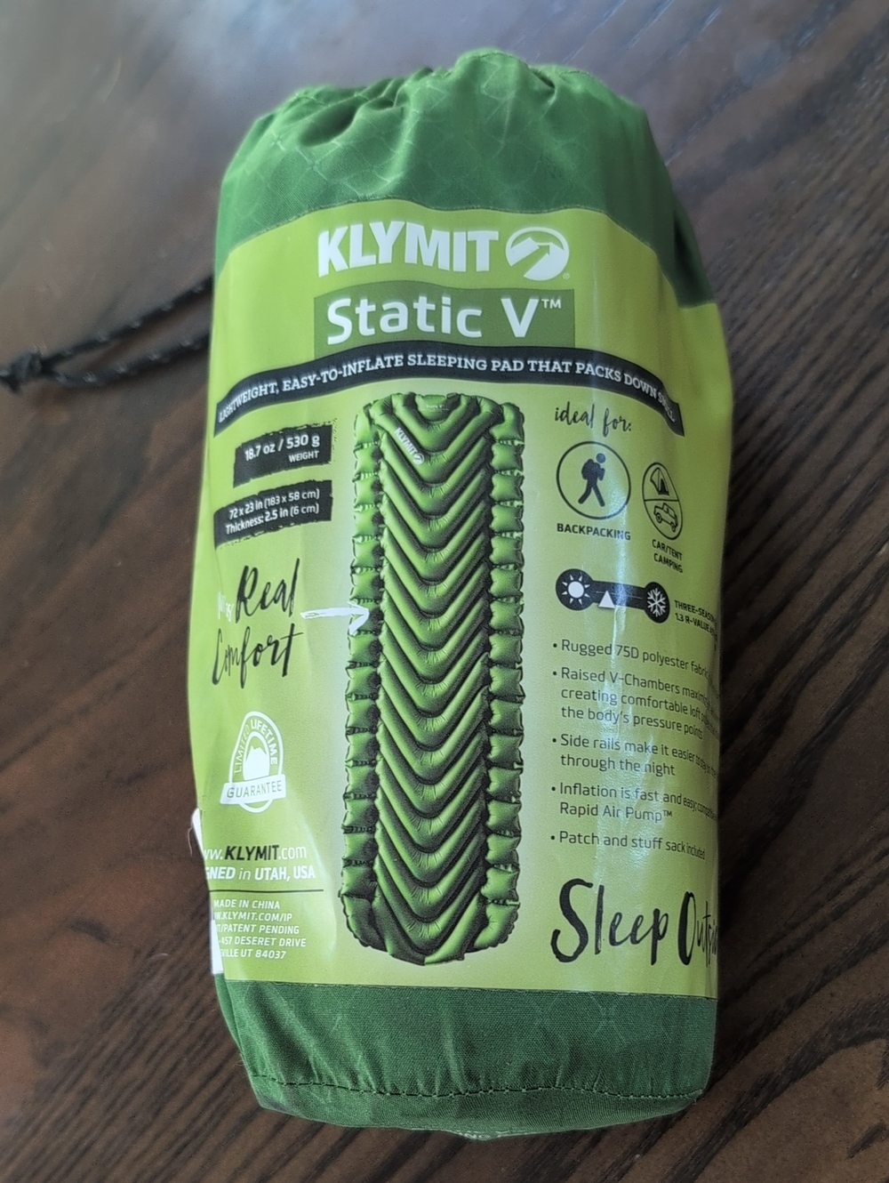 Klymit Static V Lightweight Sleeping Pad - Green